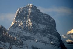 08A The Three Sisters Hope Peak Close Up From Canmore In Winter Just After Sunrise